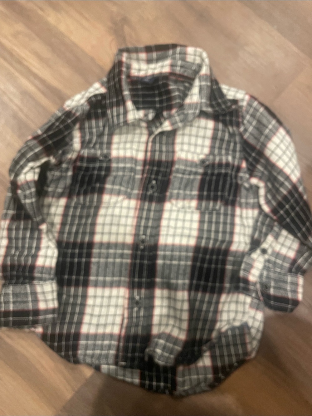 GAP Black Plaid Button-Up Shirt
